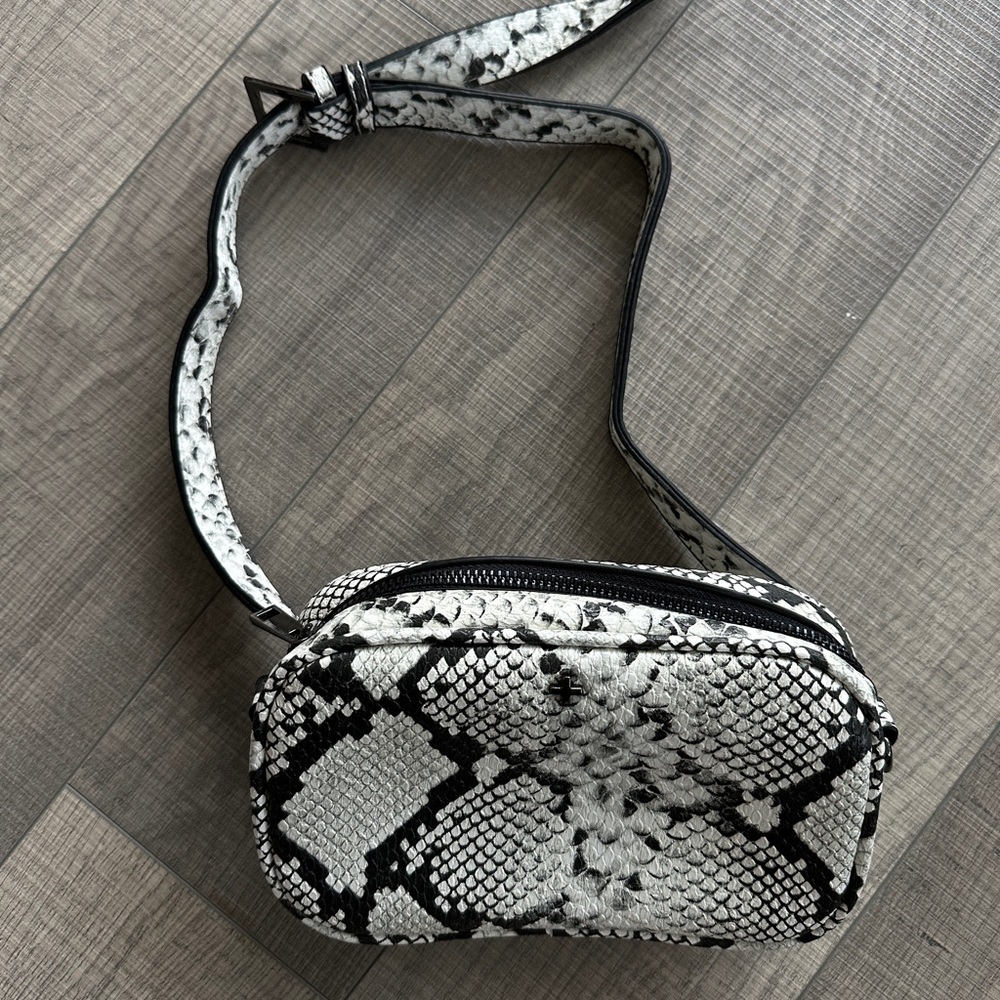 NEW snake print belt bag vegan leather